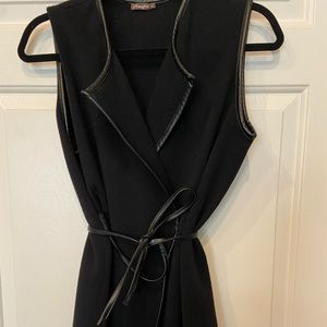 Leather trim vest